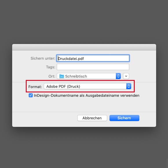 PDF Export aus Adobe InDesign