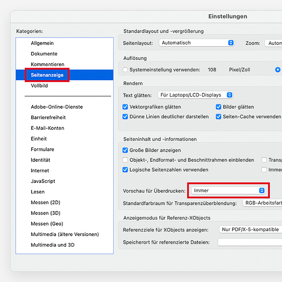 PDF Überdruckvorschau