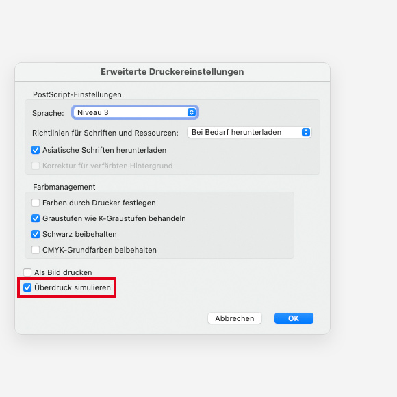 PDF Überdruckvorschau